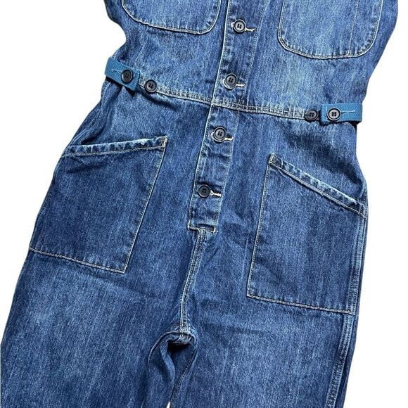 SAINTS & HEARTS Kobe Utility Denim Jumpsuit Blue Size Small - Picture 8 of 13